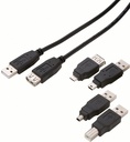 CABLE USB KIT 5 TIPS 3FT BLACK