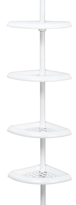CADDY POLE TENSION 4 SHELF WHT
