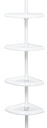 CADDY POLE TENSION 4 SHELF WHT