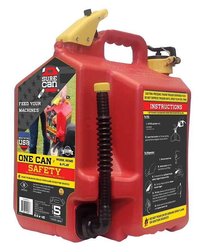 [1296227] CAN GASOLINE HDPE RED 5GA     