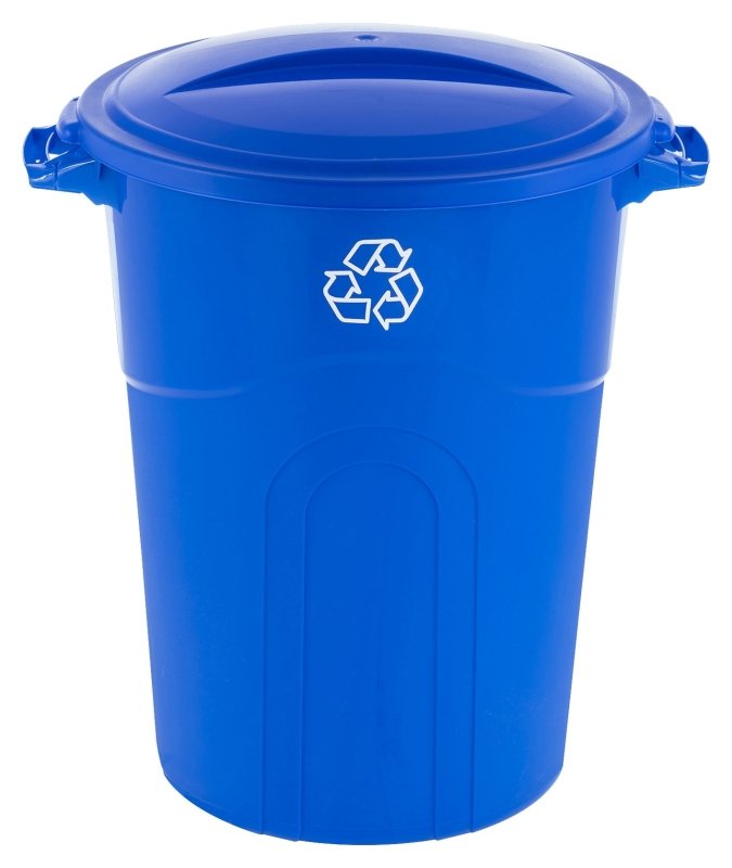 CAN RECYCLING BLUE 32 GALLON  