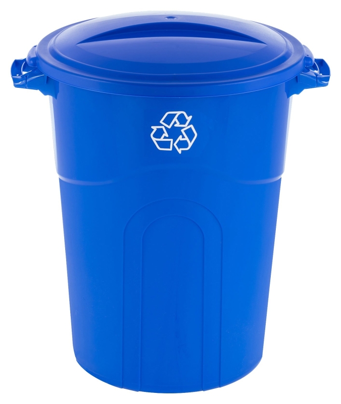 CAN RECYCLING BLUE 32 GALLON  