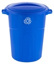 CAN RECYCLING BLUE 32 GALLON  
