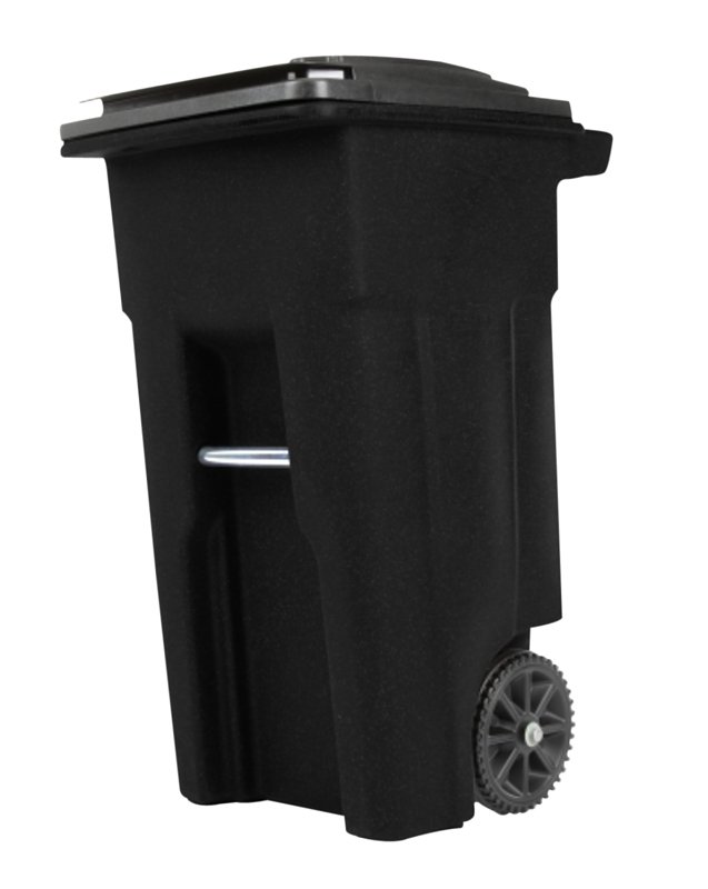 [1225572] CAN TRASH TWO WHEEL BLACK 32GA