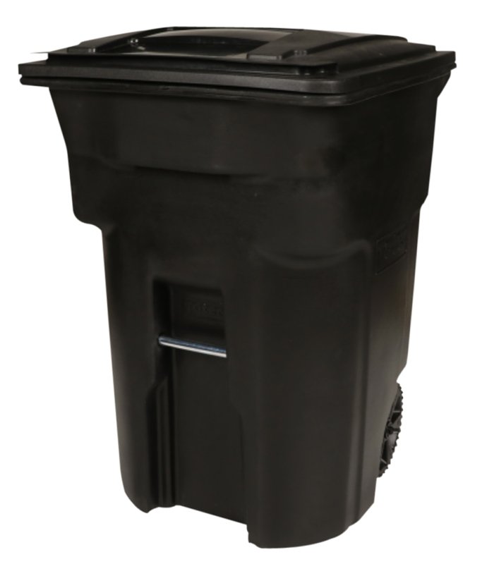 [1225606] CAN TRASH TWO WHEEL BLACK 96GA