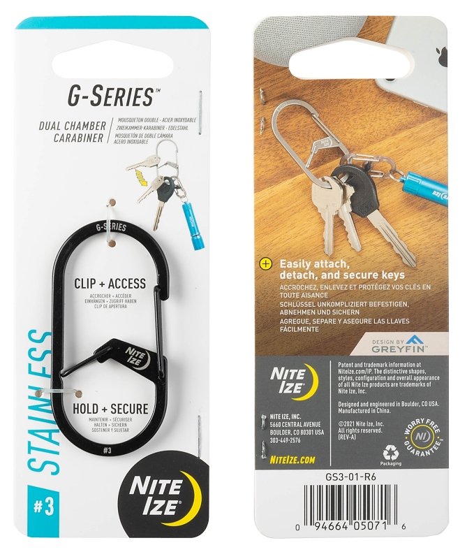 CARABINER DUAL CHAMBER BLK NO3