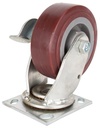 CASTER SWIVEL 5IN POLY/ZINC   