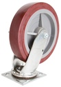 CASTER SWIVEL 8IN POLY/ZINC   