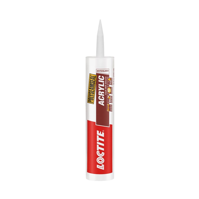 CAULK ACRYLIC W/SILI WHT 10OZ 
