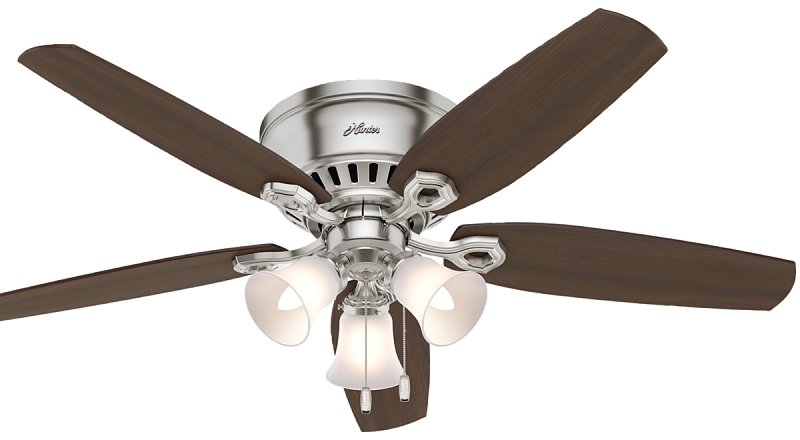 CEIL FAN 52IN 5BLD W/LT BR NKL