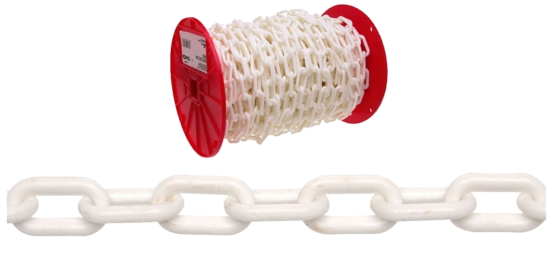 CHAIN NO8 WHITE PLASTIC 60FT  