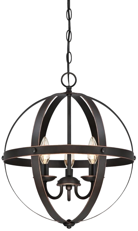 CHANDELIER ORB W/HIGHLGHTS 3LT