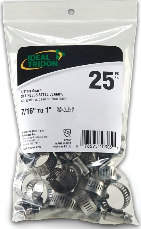 CLAMP HOSE NIC-SS 7/16IN-1INCH