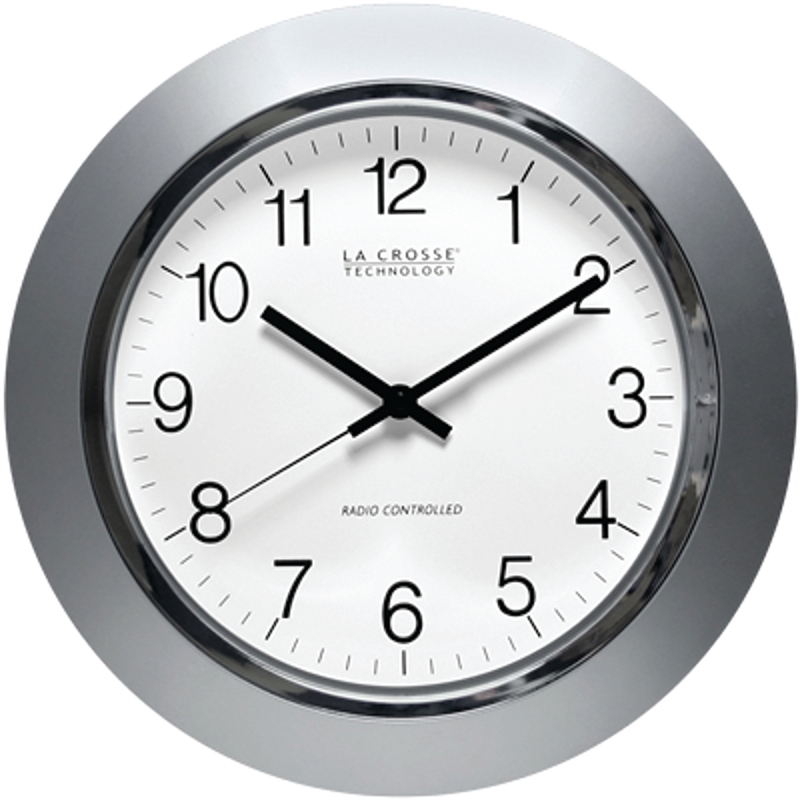 CLOCK ANALOG 14IN SILVER      