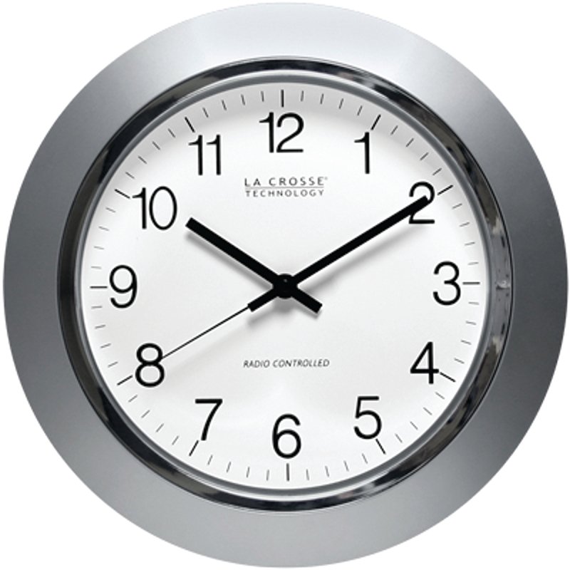 CLOCK ANALOG 14IN SILVER      