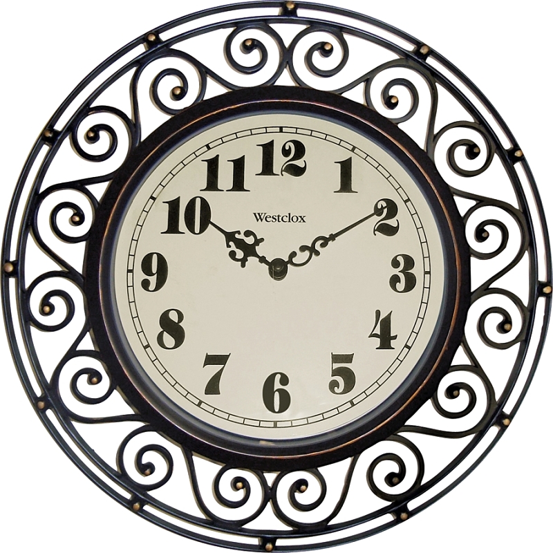 CLOCK WALL WROUGHT IRON STYLE 