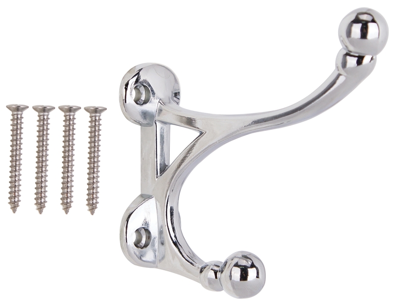 COAT/HAT HOOK ZINC CHROME     