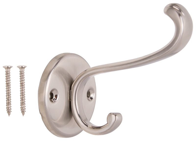 COAT/HAT HOOK ZINC SAT NICKEL 