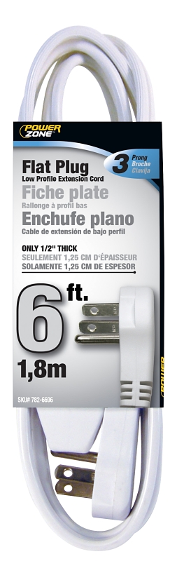 CORD EXT INDR 3OUT16/3X6FT WHT