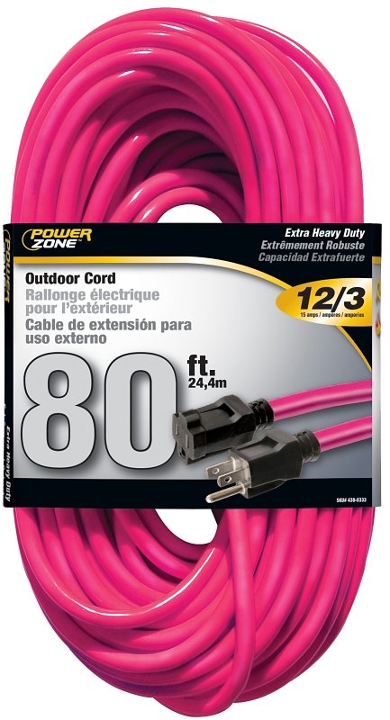 CORD EXT OTDR 12/3X80FT NEOPNK