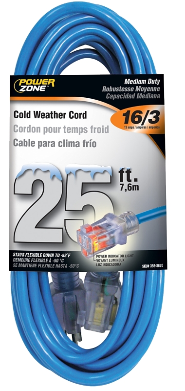 CORD EXT OTDR RD CLD 16/3X25FT