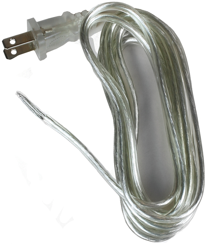 CORD LAMP 18-2/SPT-2 8FT SLVR 