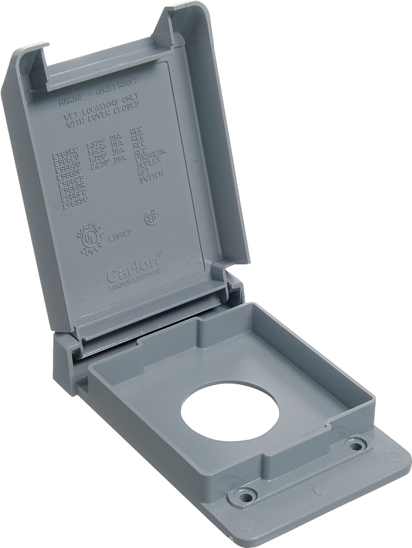 COVER BX RECP VERT GRY 1-3/8IN