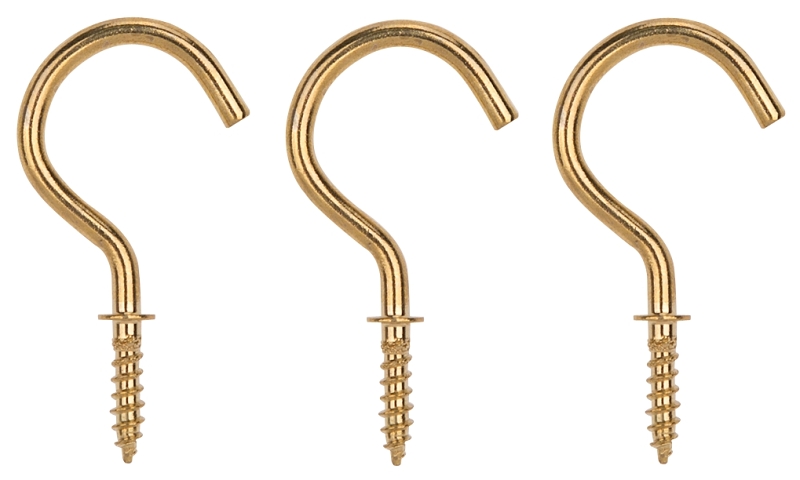 CUP HOOK 1-1/4IN SOLID BRASS  