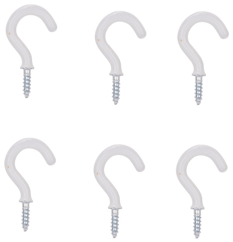 CUP HOOK 7/8IN WHITE VINYL    
