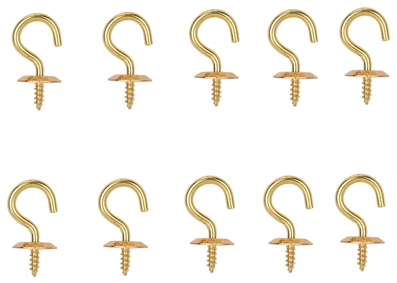 CUP HOOK SOLID BRASS 5/8IN    