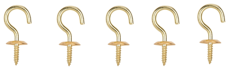 CUP HOOK SOLID BRASS 7/8IN    