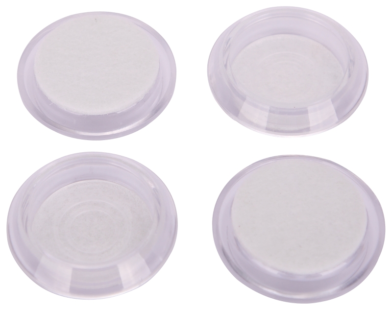 CUPS ROUND 1-5/8IN W/FELT CLR 