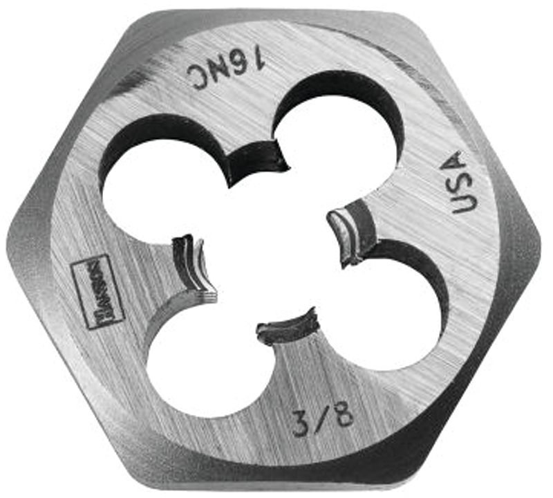 DIE HEXAGON STEEL 3/8IN-16NC  