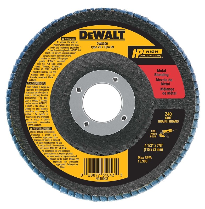 DISC FLAP 4-1/2X7/8IN 40GRIT  