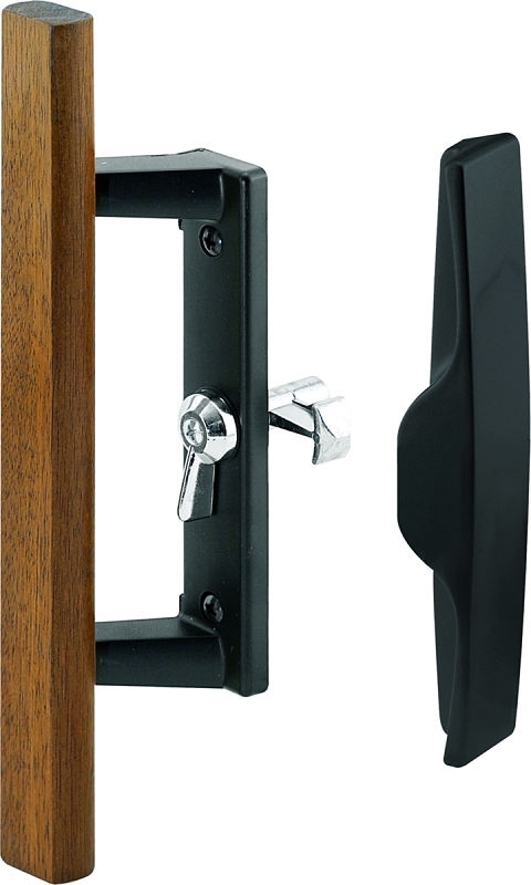 DOOR HANDLE SLIDING BLK/WOOD  