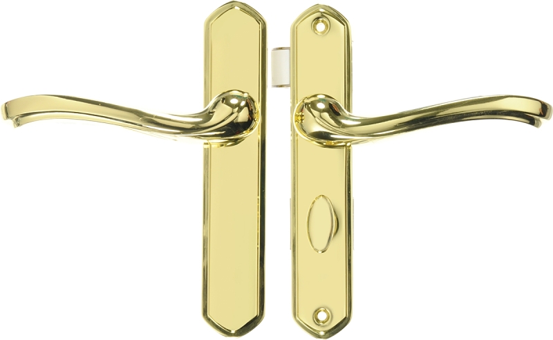 DOOR LATCH SET STORM POL BRASS