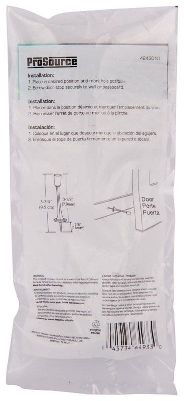 DOOR STOP CAST 3-1/8IN WHITE  