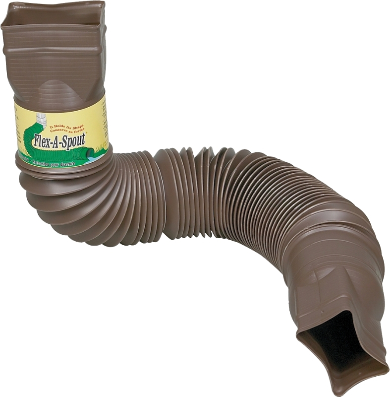 DOWNSPOUT EXT BROWN FLEX PVC  