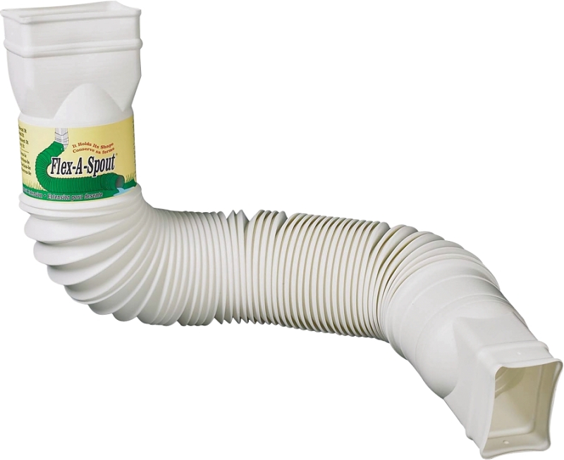 DOWNSPOUT EXT FLEX PVC WHITE  