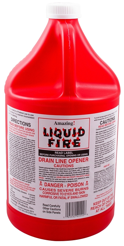 DRAIN OPENER LIQ FIRE 128OZ   