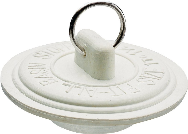 DRAIN STOPPER WHT RUBB 1-1-3/8