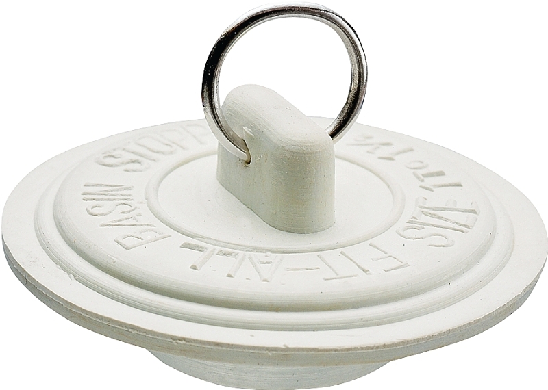 DRAIN STOPPER WHT RUBB 1-1-3/8