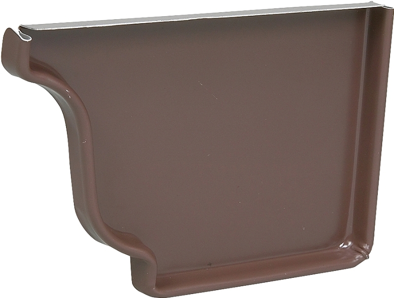 END CAP GUTTER RIGHT BROWN 5IN