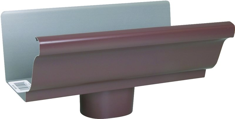 END GUTTER W/OUTLT ALU BRW 5IN