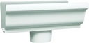 END GUTTER W/OUTLT ALU WHT 5IN