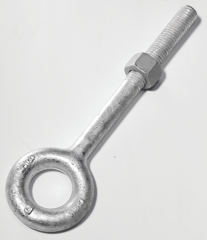 EYE BOLT W/NUT 1/2X8IN GALV   