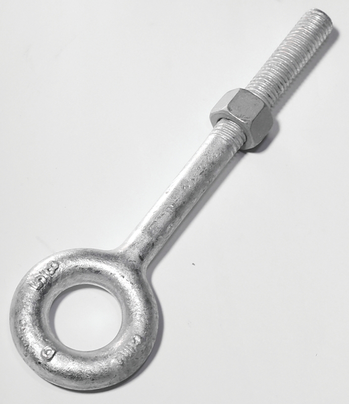 EYE BOLT W/NUT 5/8X4IN GALV   