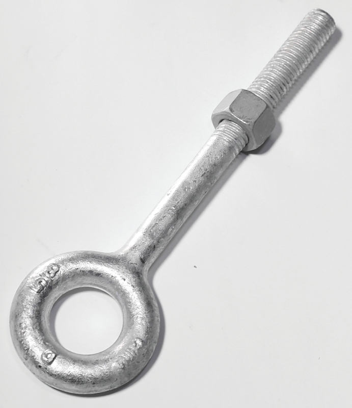 EYE BOLT W/NUT 5/8X8IN GALV   