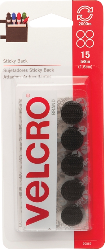 FASTENER VELCRO COIN 5/8IN BLK