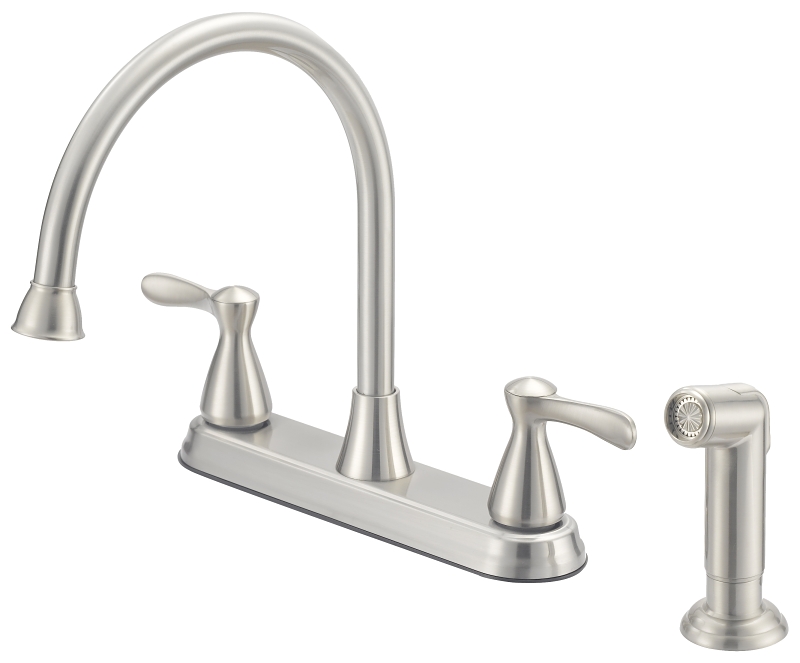 FAUCET KITCHEN 2-HANDLE SS 8IN